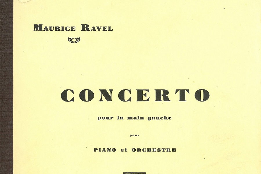 Partitura Klavírního koncertu pro levou ruku Maurice Ravela