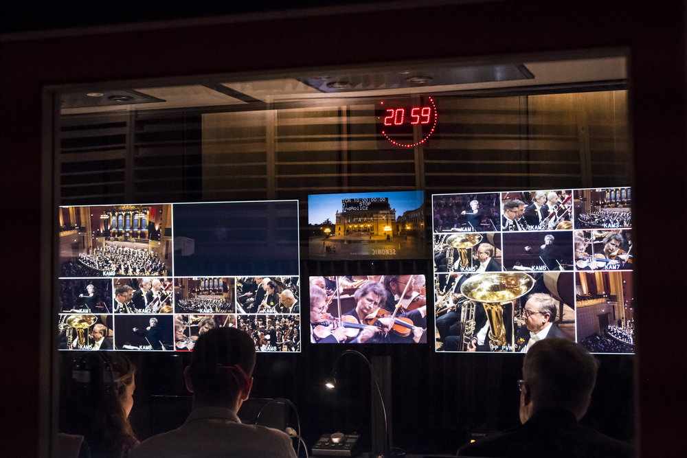 Studio Rudolfinum během přímého přenosu