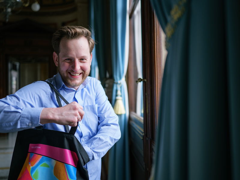 Plátěná taška v designu 130. sezony České filharmonie - černá varianta