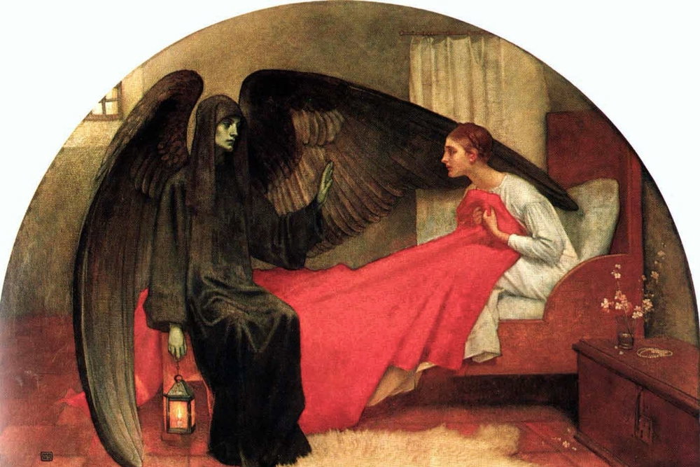 Marianne Stokes – Mladá dívka a smrt, 1900