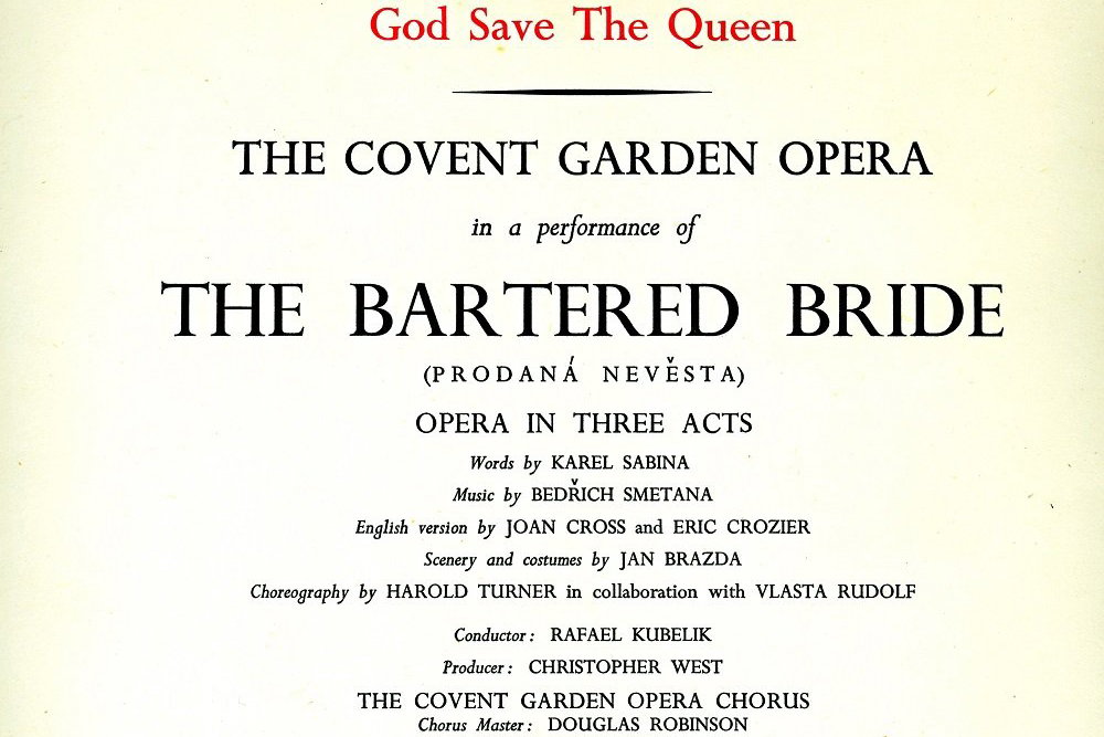 Prodaná nevěsta na programu Opery Covent Garden