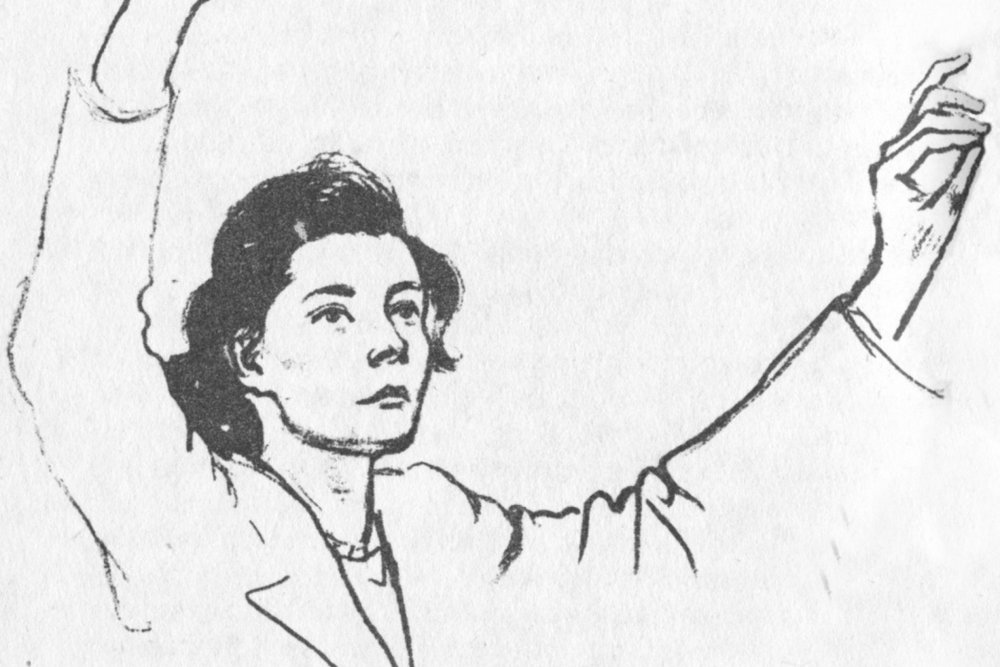 Vítězslava Kaprálová na kresbě Rudolfa Kundery