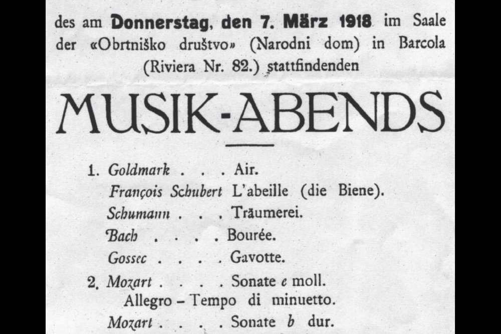 Plakát ke koncertu z roku 1918