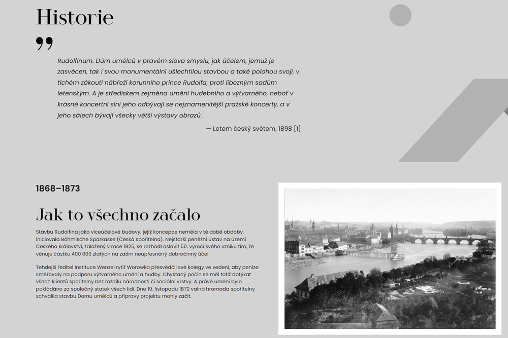 Nový web Rudolfinum.cz - Historie