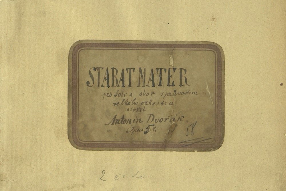 Desky autografní partitury Stabat Mater