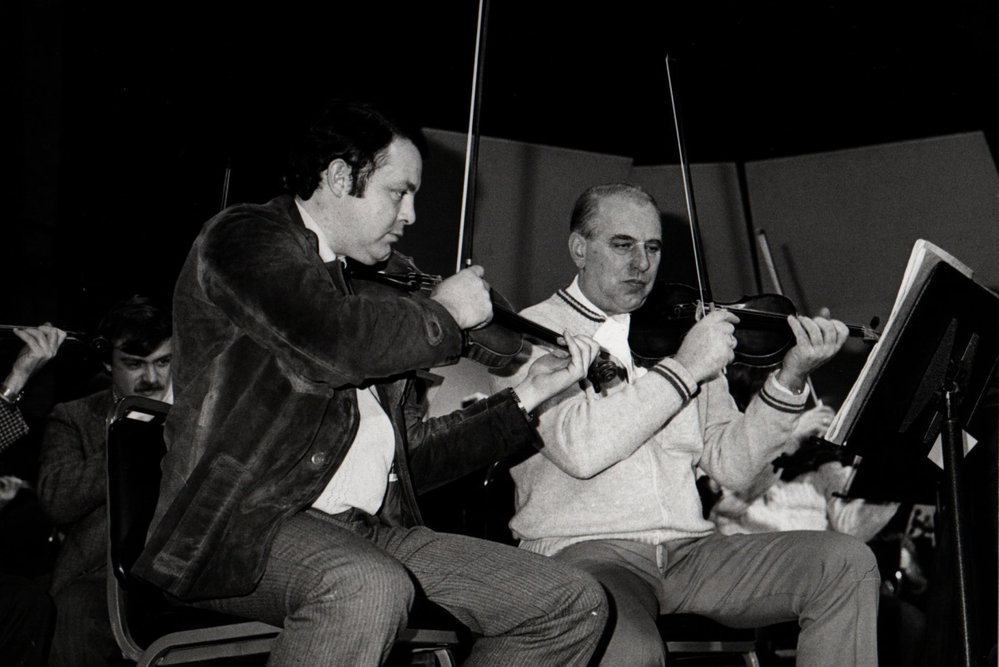 Two orchestra members, Petr Kristian and Rudolf Novosad, playing in&nbsp;Carnegie Hall in&nbsp;1981