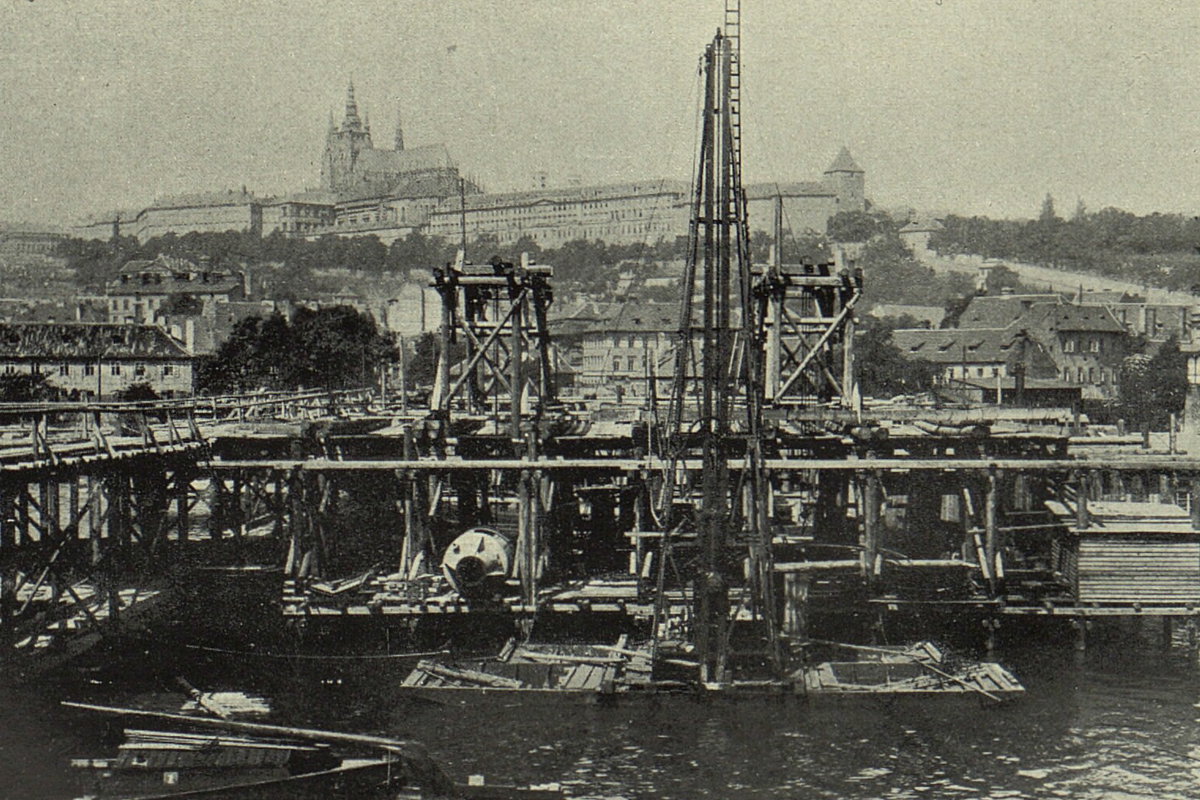 Foto: Stavba Mánesova mostu