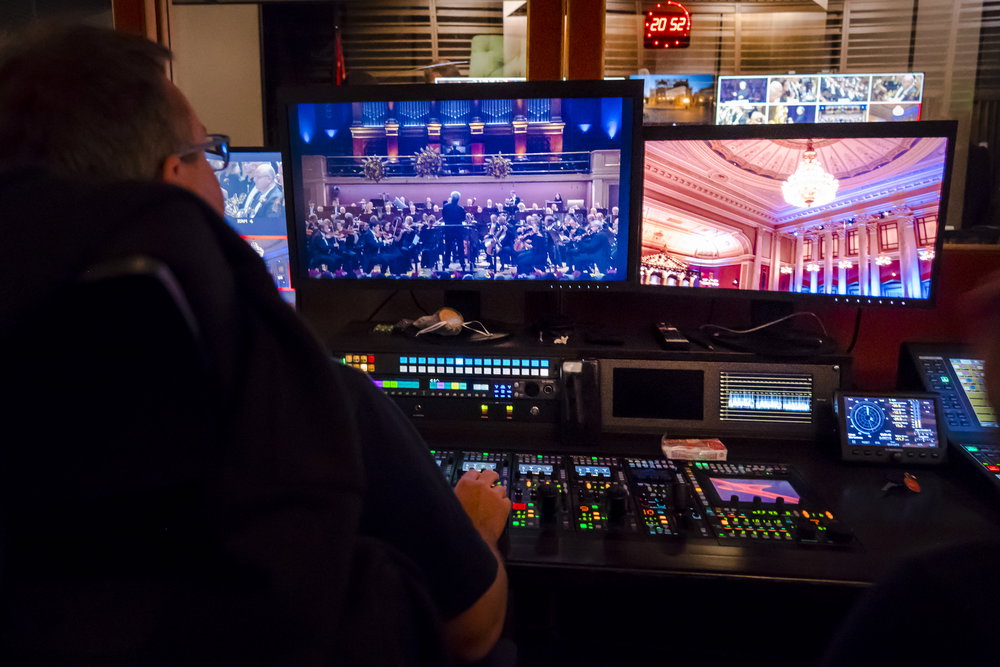 Studio Rudolfinum během přímého přenosu