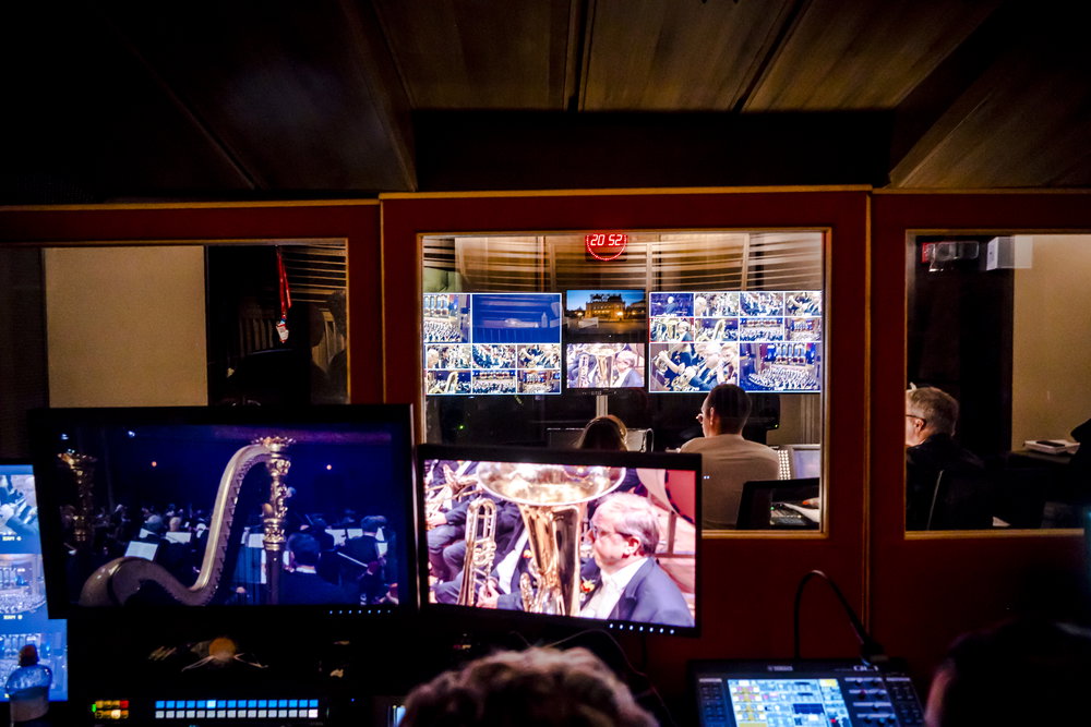 Studio Rudolfinum během přímého přenosu