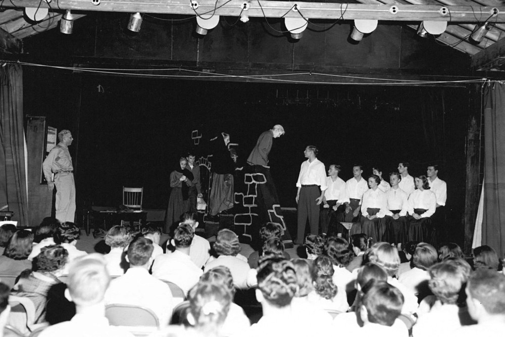 Scene from the American premiere of What Men Live By at the compact Grunow Theatre, Interlochen