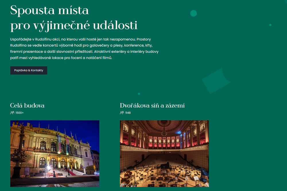 Nový web Rudolfinum.cz - Pronájmy