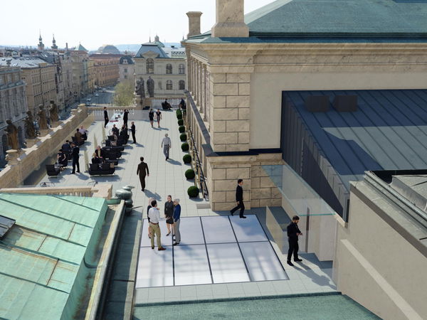 Ilustrační obrázek článku 'Z „koruny“ Rudolfina se budou moci rozhlížet nejen sochy umělců'