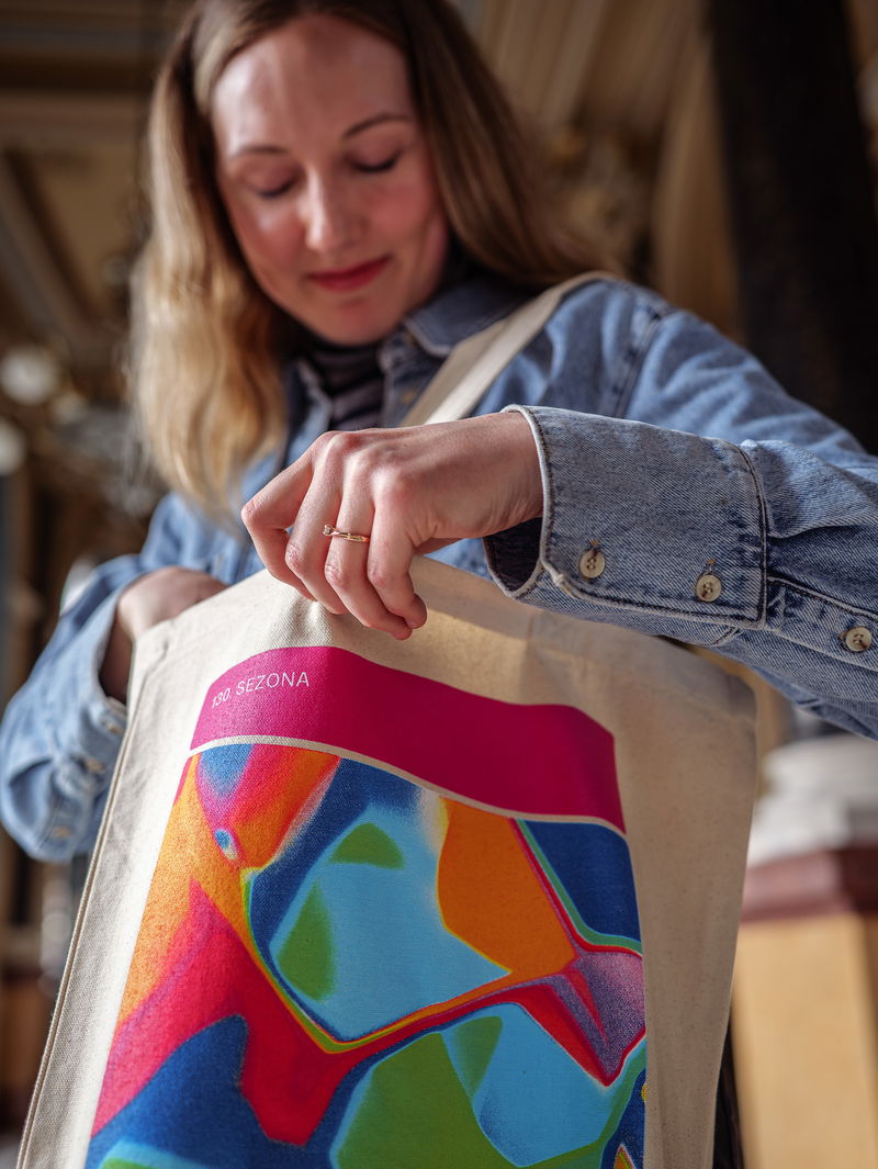 Plátěná taška v designu 130. sezony České filharmonie - světlá varianta