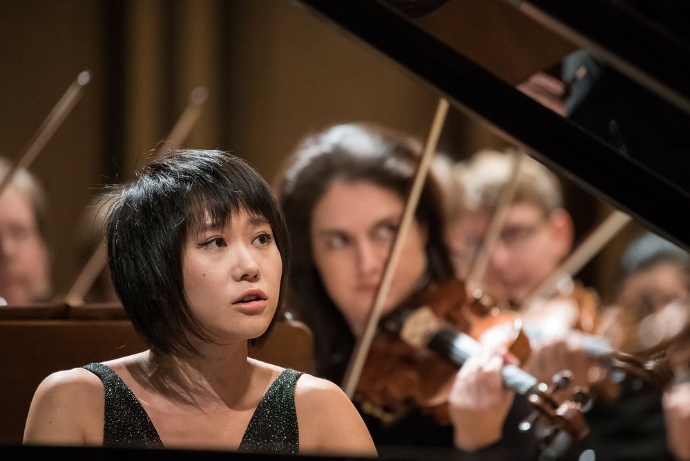 Yuja Wang na koncertě v Rudolfinu v prosinci 2017