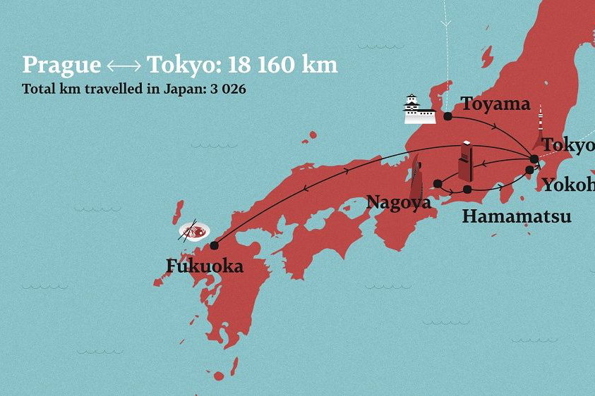Map of the Japan tour