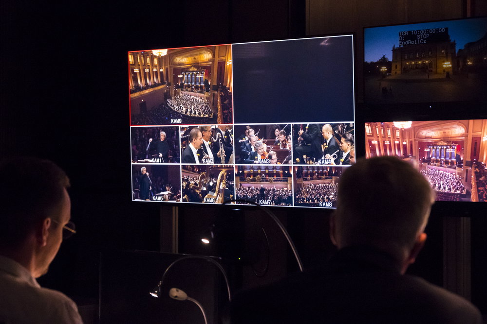 Studio Rudolfinum během přímého přenosu