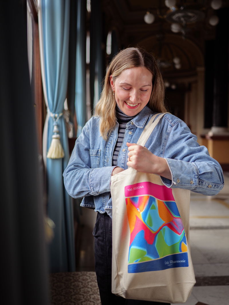Plátěná taška v designu 130. sezony České filharmonie - světlá varianta