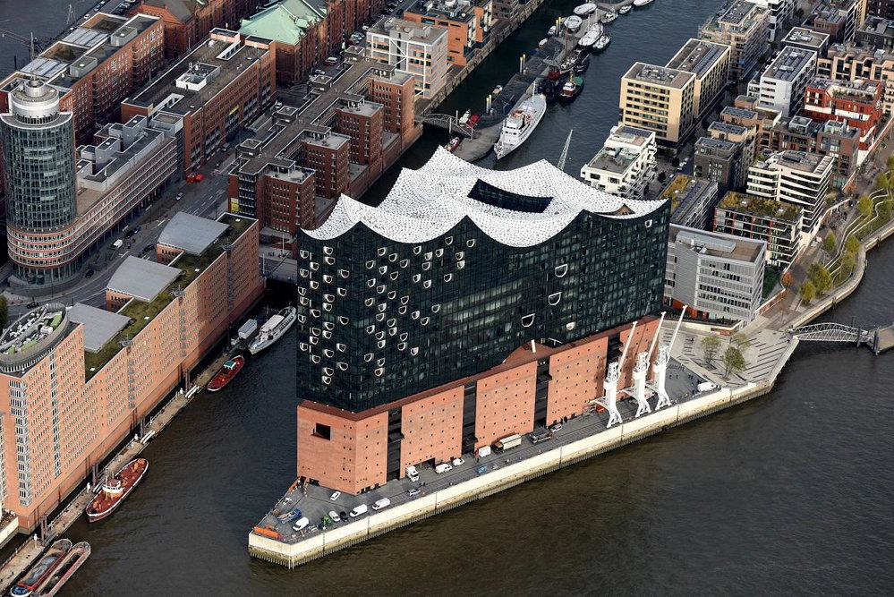 Elbphilharmonie, pohled z&nbsp;výšky
