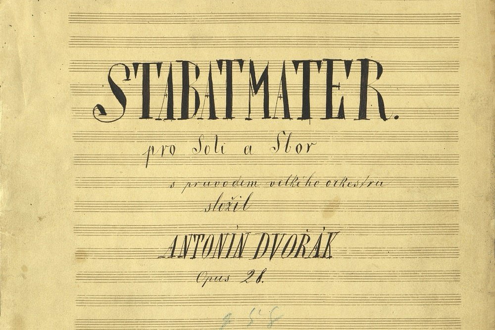 Titulní strana autografní partitury Stabat Mater