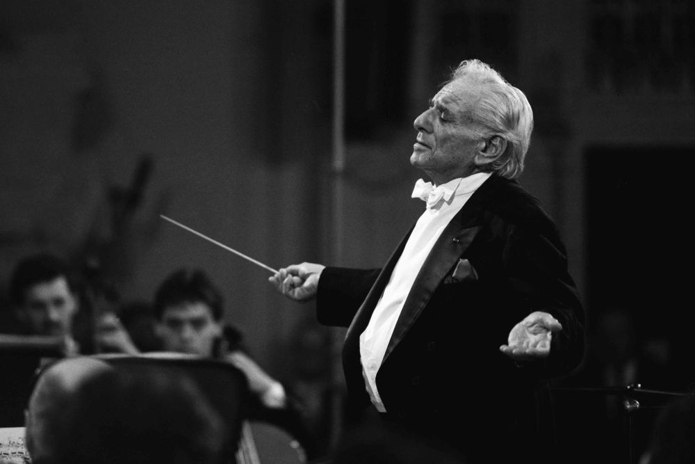 Leonard Bernstein s Českou filharmonií na Pražském jaru, 1990