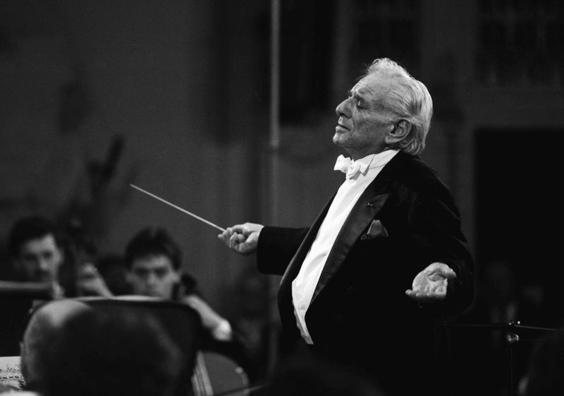 Leonard Bernstein s Českou filharmonií na Pražském jaru, 1990