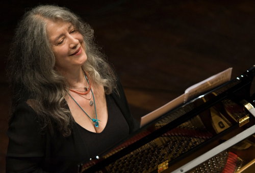 Photo illustrating a concert - event Dvořák Prague Festival M. Argerich, S. Pacini