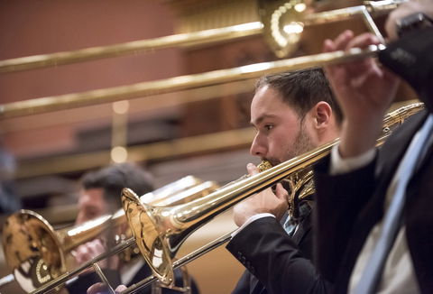 Photo illustrating a concert - event Advent Concert IV Czech Philharmonic Low Brass Ensemble