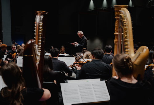Photo illustrating a concert - event  TWO ORCHESTRAS, ONE EVENING