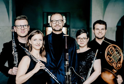 Photo illustrating a concert - event Czech Chamber Music Society • Alinde Quintet