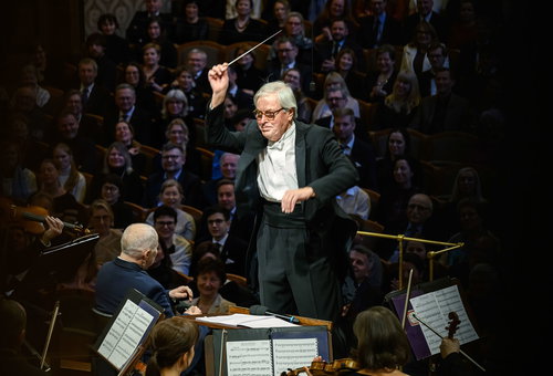 Photo illustrating a concert - event Orchestra Rehearsal... This Time with a Choir Czech Philharmonic