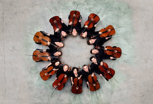 Photo illustrating a concert - event The 12 Cellist of the Berlin Philharmonic Orchestra Dvořák Prague Festival
