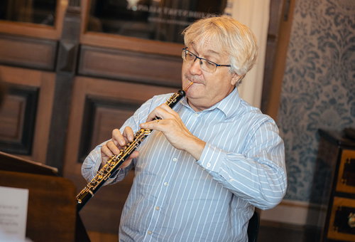Photo illustrating a concert - event  Music for Two Reeds