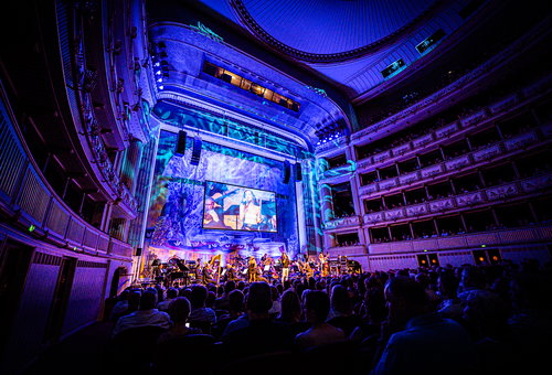 Photo illustrating a concert - event  Rock The Opera vol. II with the greatest hits of Pink Floyd, Queen, Deep Purple, AC/DC, U2