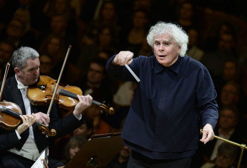 Photo illustrating a concert - event Simon Rattle Czech Philharmonic