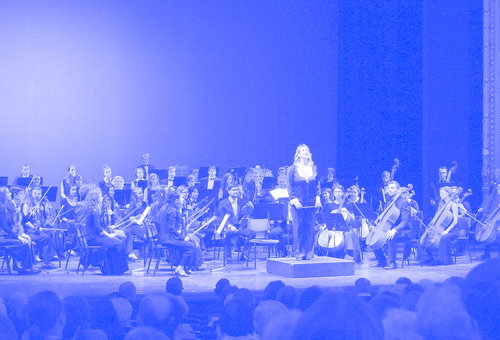 Photo illustrating a concert - event  Concert of Prague Conservatory Symphony Orchestra