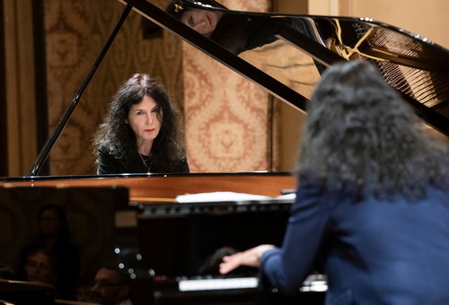 Photo illustrating a concert - event Katia and Marielle Labèque Czech Philharmonic