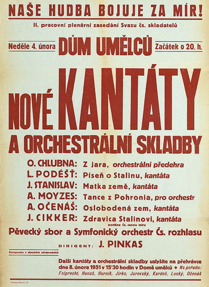 Plakát 2. plenárního sjezdu Svazu československých skladatelů