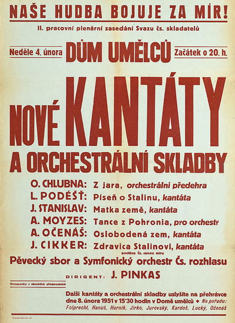 Plakát 2. plenárního sjezdu Svazu československých skladatelů