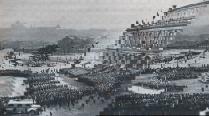 Položení základního kamene pomníku W. A. Mozarta před Rudolfinem 5. prosince 1941